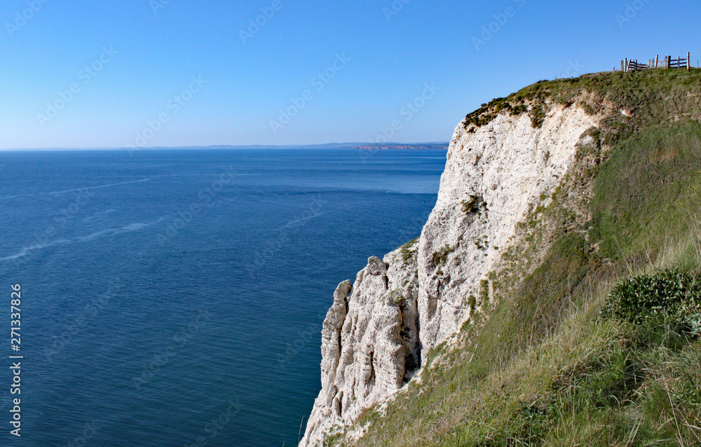 View of the Hooken undercliff on the Beer to Branscombe walk in Devon, England View of the Hooken undercliff on the Beer to Branscombe walk in Devon, England