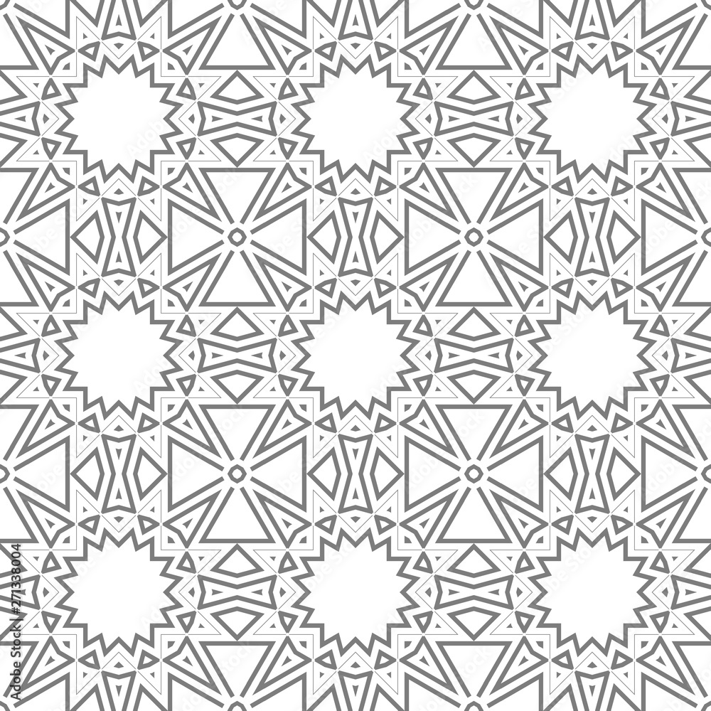 Grey and white pattern with geometric ornament Grey and white pattern with geometric ornament