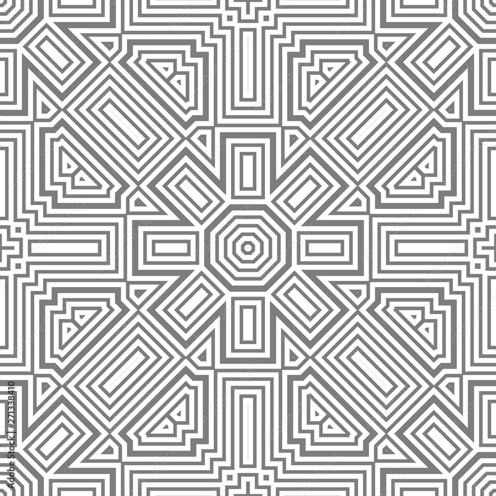 Grey and white pattern with geometric ornament Grey and white pattern with geometric ornament