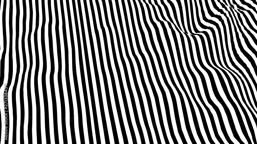 Optical illusion wave. Abstract 3d black and white illusions. Horizontal lines stripes pattern or background with wavy distortion effect. Vector illustration. Optical illusion wave. Abstract 3d black and white illusions. Horizontal lines stripes pattern or background with wavy distortion effect. Vector illustration.