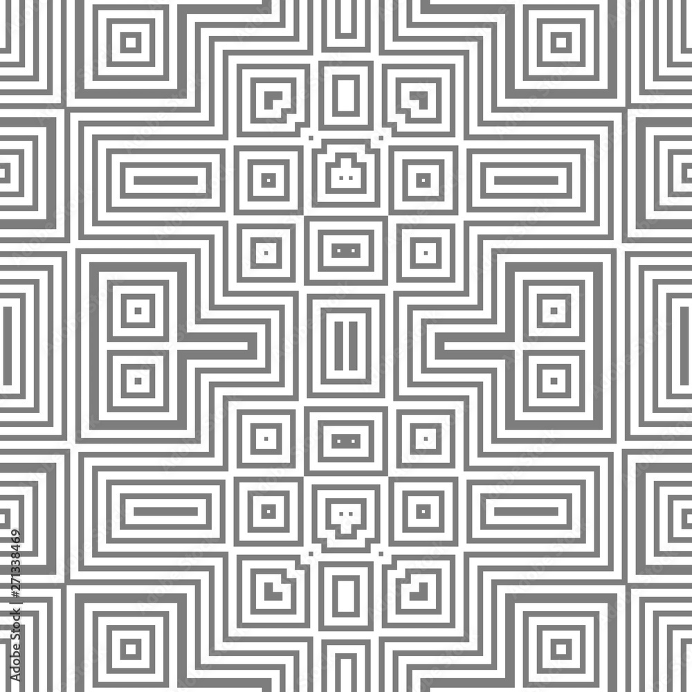 Grey and white pattern with geometric ornament Grey and white pattern with geometric ornament
