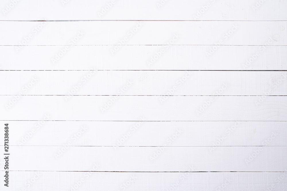 Top view of white wood texture background, wooden table. Flat lay. - Image