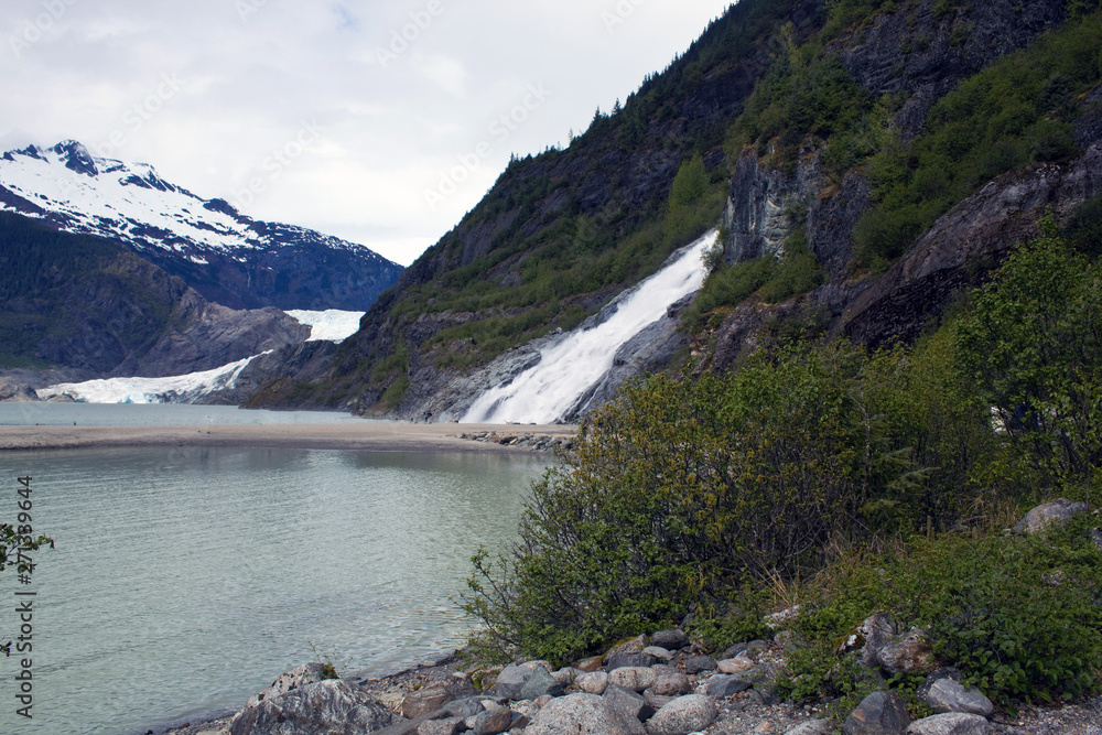 Nugget fall at mendenhall glacier Nugget fall at mendenhall glacier