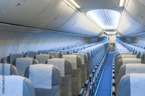 Perspective view of empty aircraft seats © ali