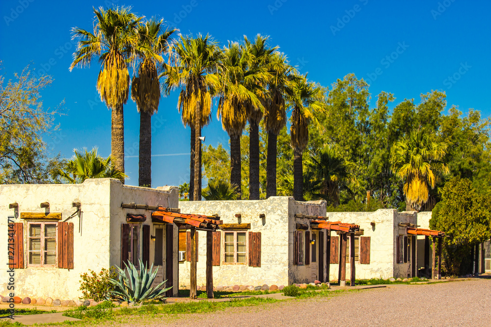 Old Abandoned Motel Units in Arizona Desert