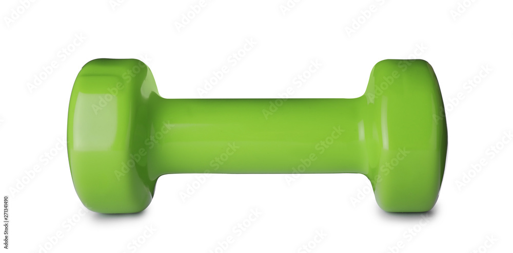 Color dumbbell on white background. Home fitness Color dumbbell on white background. Home fitness