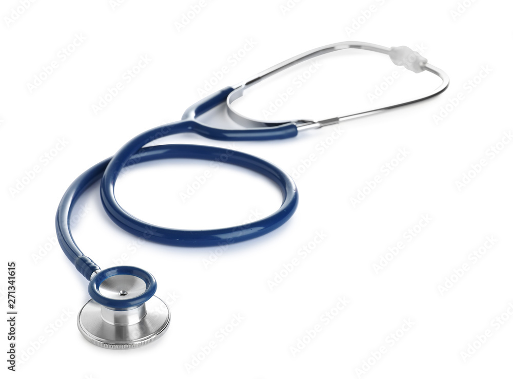 Stethoscope on white background. Professional medical device Stethoscope on white background. Professional medical device
