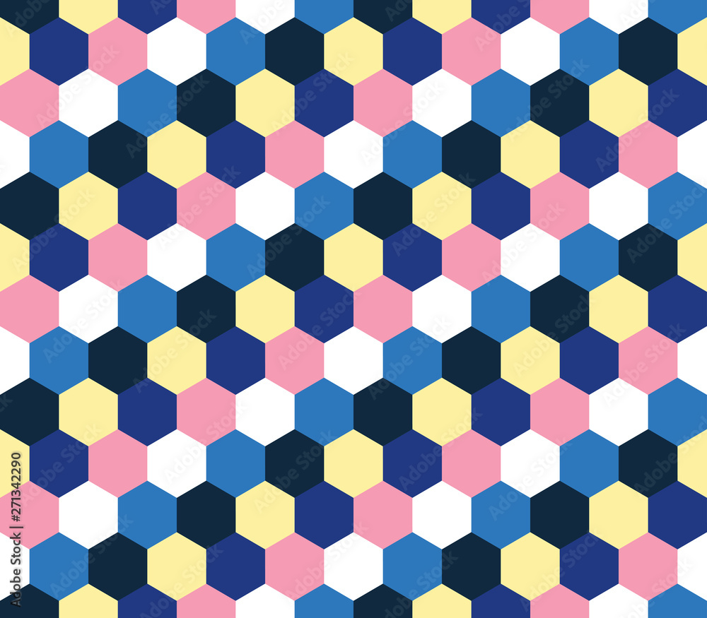 Seamless colourful hexagonal honeycomb pattern background Seamless colourful hexagonal honeycomb pattern background