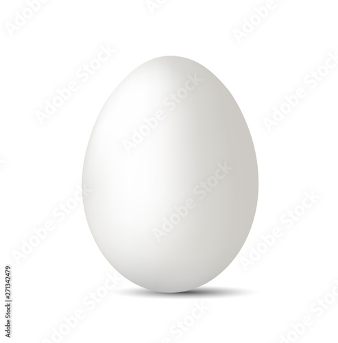 Chicken egg isolated on white background. 3D Illustration. Easter vector template. 