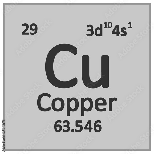 Periodic table element copper icon.