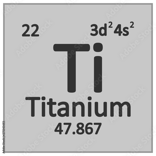 Periodic table element titanium icon.