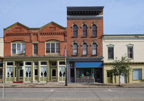 American small town old fashioned main street storefronts photo