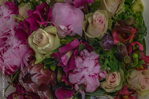 beautiful bouquet of mixed flowers. photo