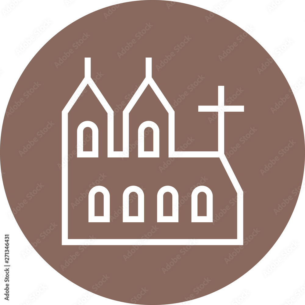Church Cathedral Building Outline Icon