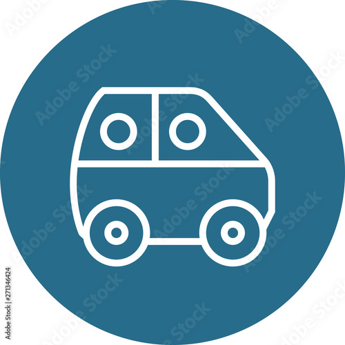 Carpooling Side View Outline Icon