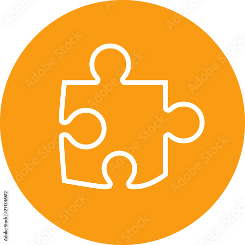 Jigsaw Puzzle Piece Outline Vector Icon
