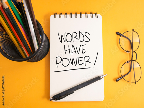 Tableau sur toile Words Have Power, Motivational Words Quotes Concept