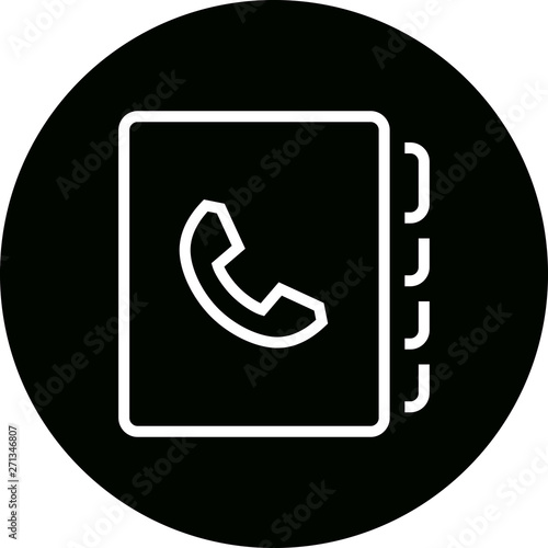 Phone Book Contacts Outline Icon