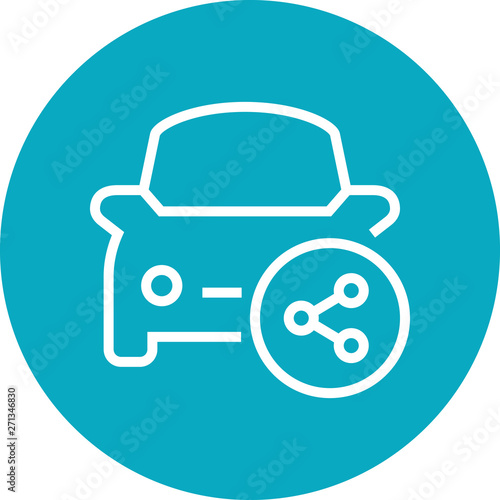 Ride Sharing Car Outline Icon