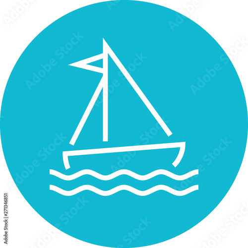 Sail Boat Voyage Outline Icon