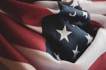 close up of usa flag - memorial day