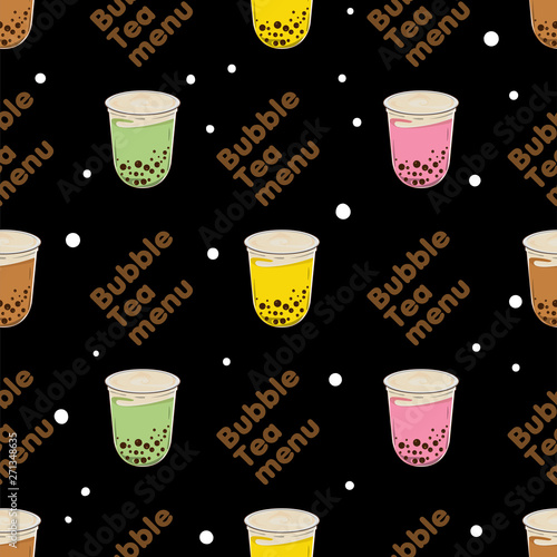 pattern bubble tea graphic cup