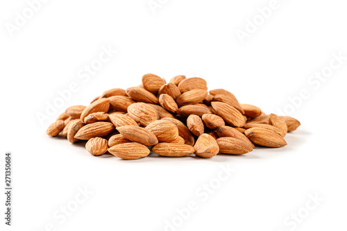 Almonds isolated on white background. © Suraphol