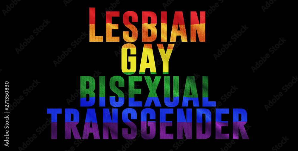 Fototapeta premium Rainbow LGBT cloth and text of 