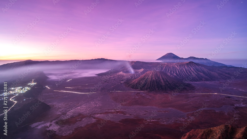 Sunrise at volcano Mt.Bromo (Gunung Bromo) East Java,Indonesia