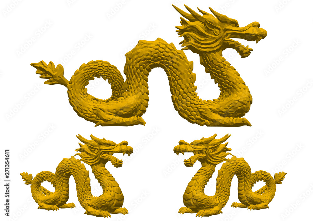 Fototapeta premium chinese dragon on white background