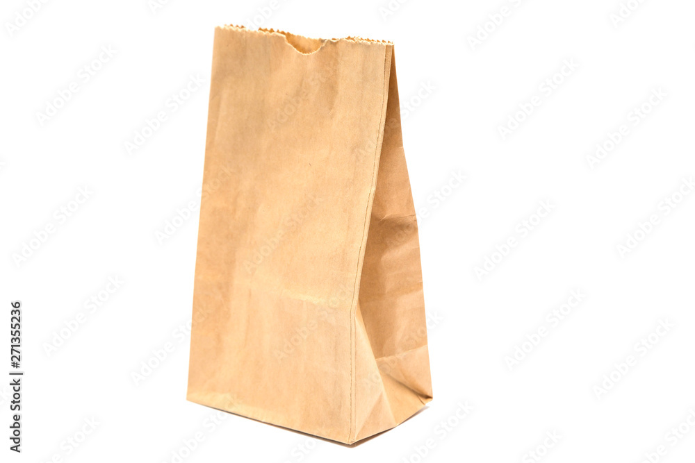Brown paper bag isolated on white Brown paper bag isolated on white