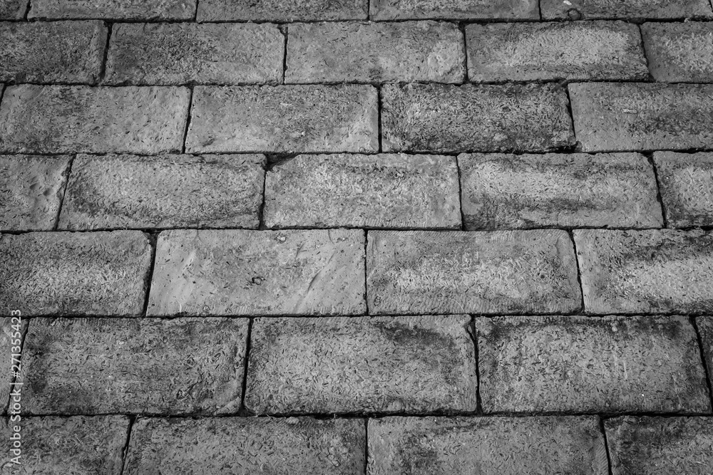 Obraz premium Old floor red brick wall texture