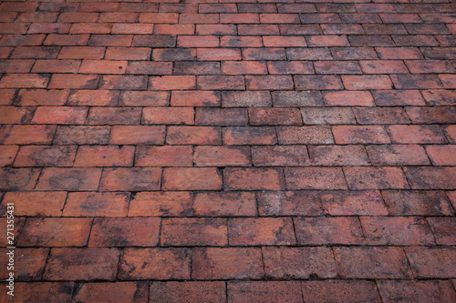 Old floor red brick wall texture