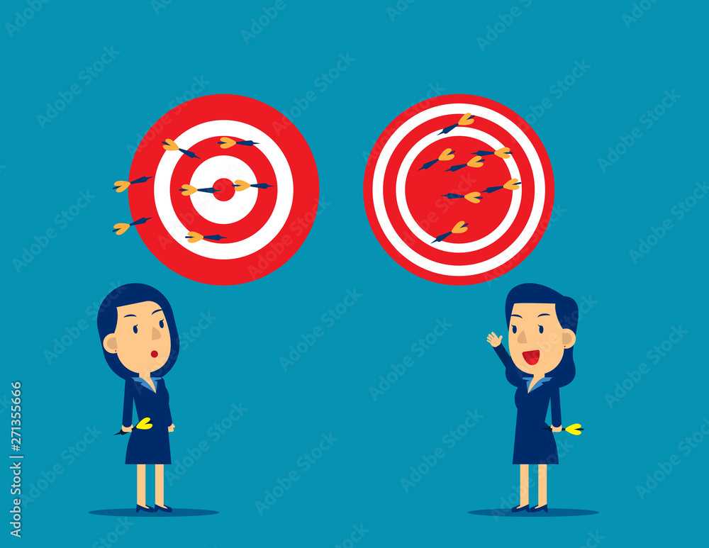 Business person throwing darts at dart board. Concept business successful  vector illustration, Kid cartoon business character style design. Stock  Vector | Adobe Stock