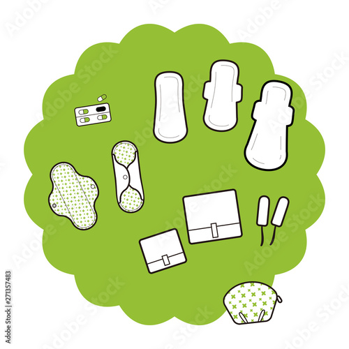 Set of sanitary products.