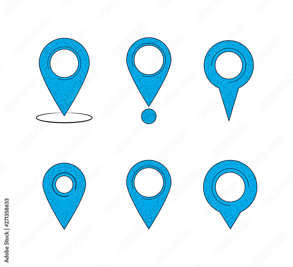 Set of map pointers. Map pointers isolated on a white background. Vector illustration Set of map pointers. Map pointers isolated on a white background. Vector illustration