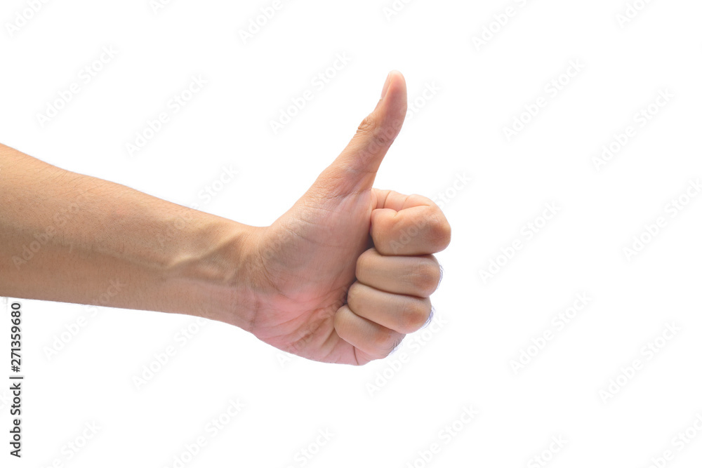 Hand showing like on white background. Hand showing like on white background.