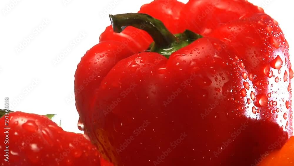 Yellow, Orange And Red Peppers Rotate In Frame Yellow, Orange And Red Peppers Rotate In Frame