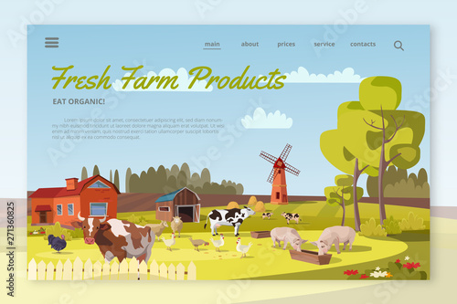 Fresh Farm Products landing page layout