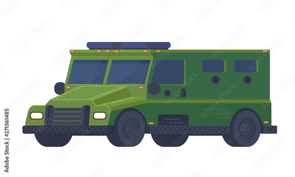 Armored police van heavy truck. Swat car Special military off road truck.