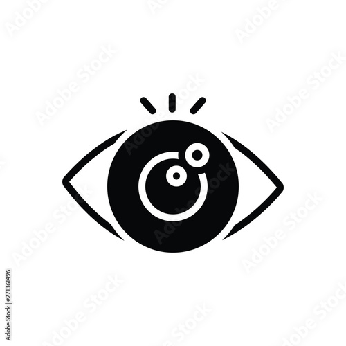 Black solid icon for eye looking 