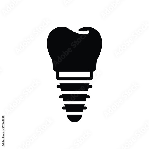 Black solid icon for implant braces 