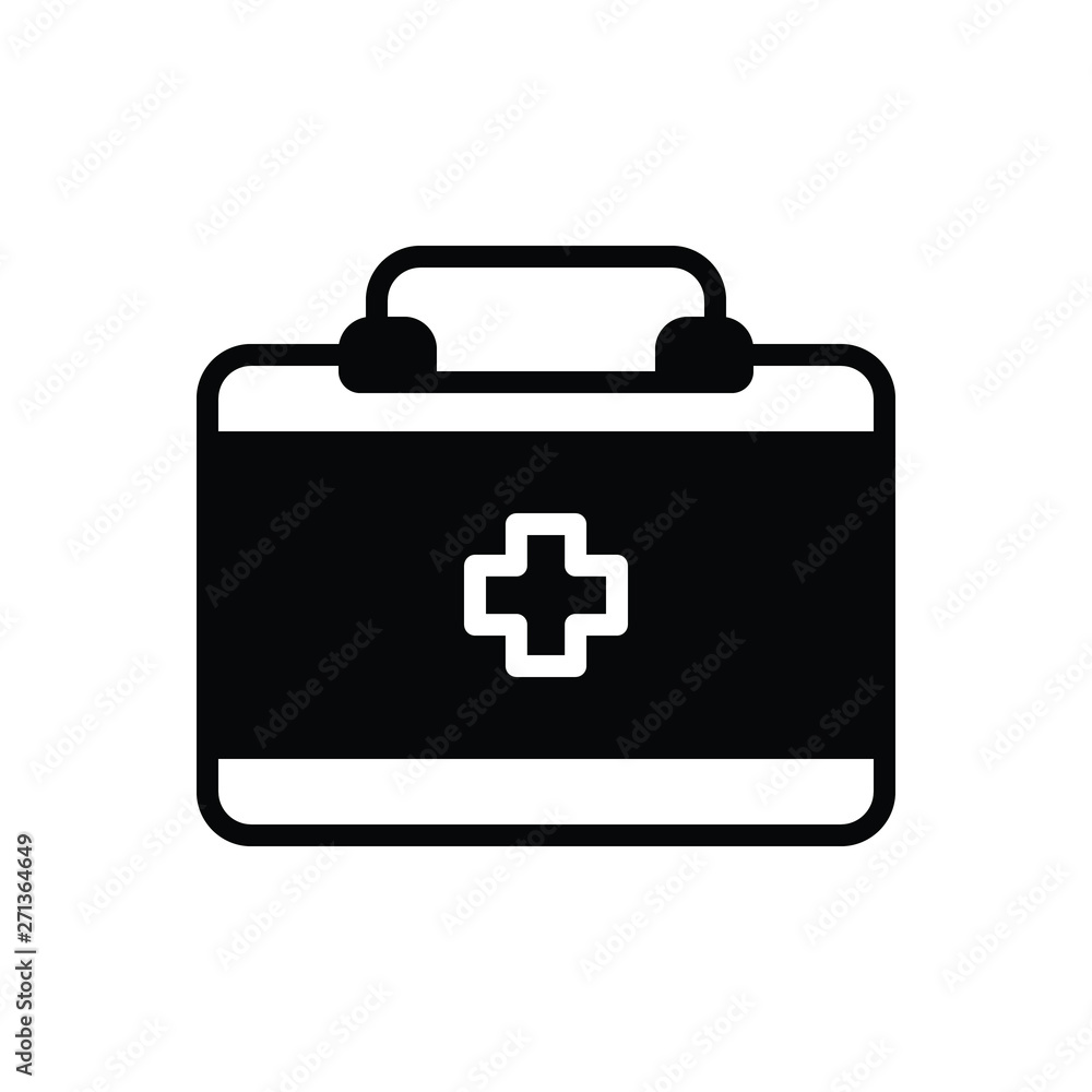 Black solid icon for doctor bag Black solid icon for doctor bag