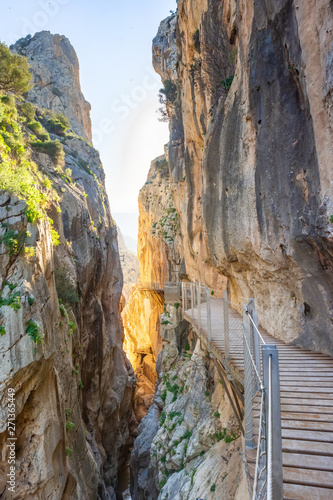 view of El Caminito del Rey or King s Little Path  one of the most Dangerous Footpath reopened 2015 Malaga  Spain