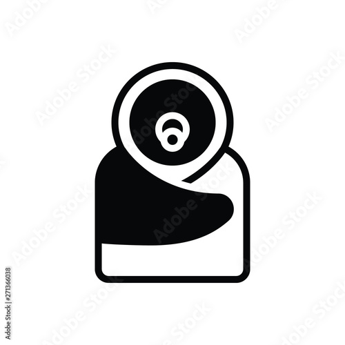 Black solid icon for lying with nipple