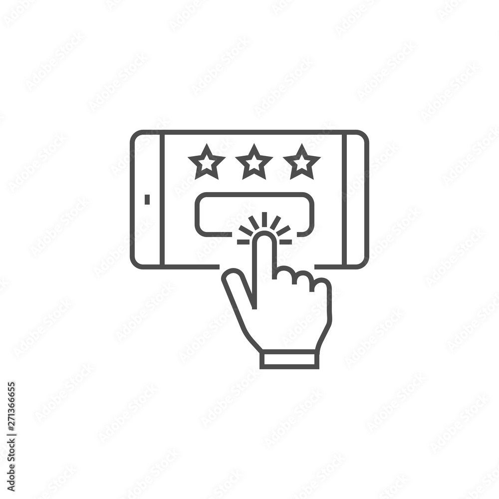 Customer Reviews Related Vector Thin Line Icon.