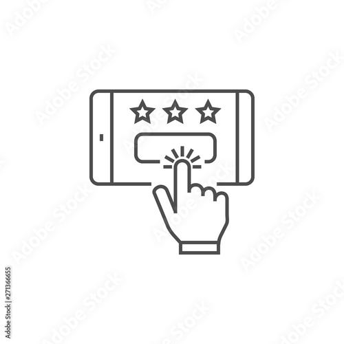 Customer Reviews Related Vector Thin Line Icon.