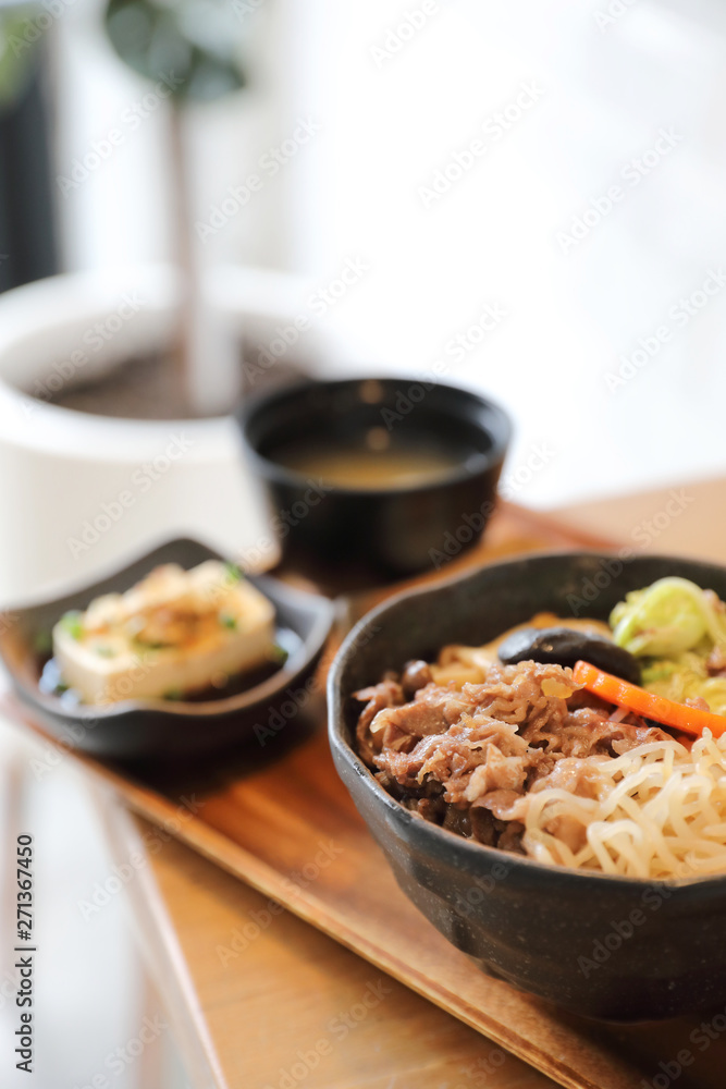 Sukiyaki donburi japanese food Sukiyaki donburi japanese food