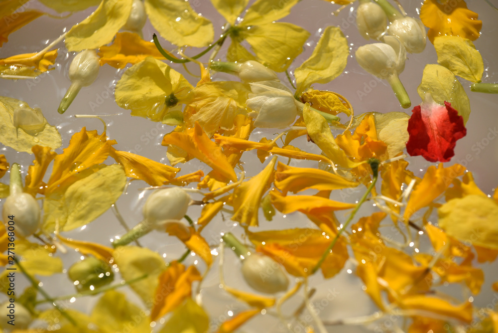 Obraz premium Mixed flower is floating on water