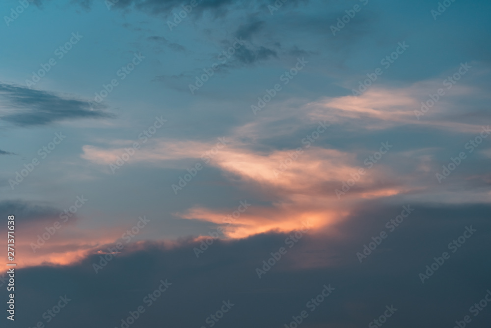 Beautiful sunset cloudy sky for background